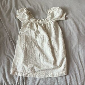 Free People Ivory Puff Sleeve Mini Dress
